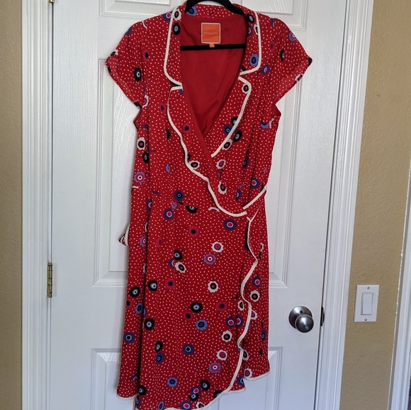 NWOT Modcloth Red Wrap Dress - Picture 4 of 4